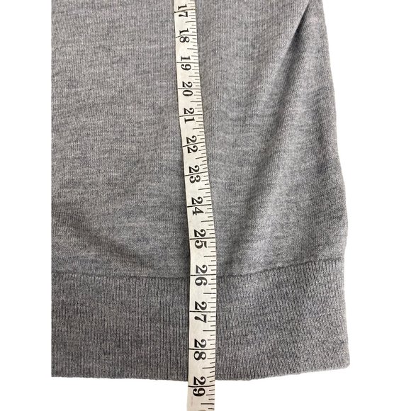 Banana Republic Men's M Quarter-Zip Merino Wool Blend Sweater Gray Pullover - Picture 12 of 14